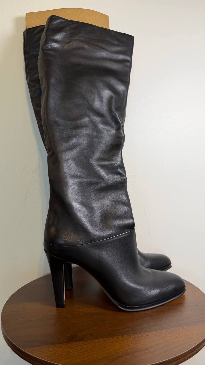 Vince Camuto Sorina Boots 9.5M Black Leather Tall Almond Toe New In Box msrp$269