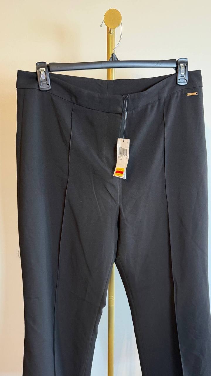 T Tahari Women’s Pintucked Trousers Black High Rise Size 14 NWT $88