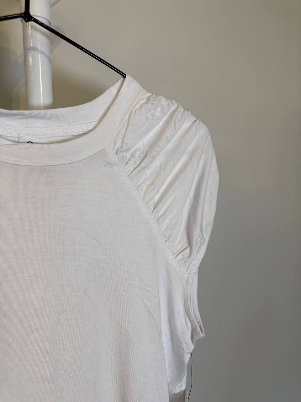 Calvin Klein White Sleeveless Ruched-Shoulder Top – Size S – NWT – $49