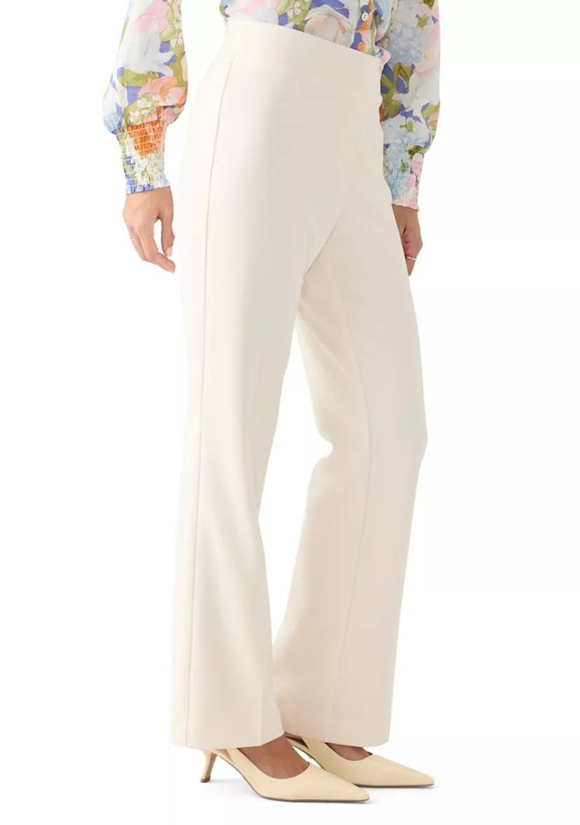 Anne Klein Women’s Pull‑On Cool Crepe Trouser Pants White Dove XS NWT $79