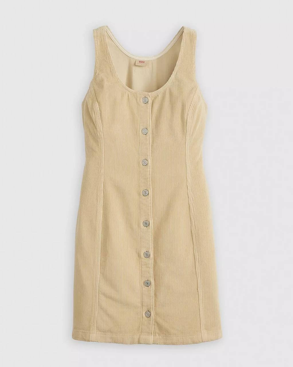 Levi's Corduroy Mini Dress, 100% Cotton, Green/Beige, XS-XL, Casual NWT