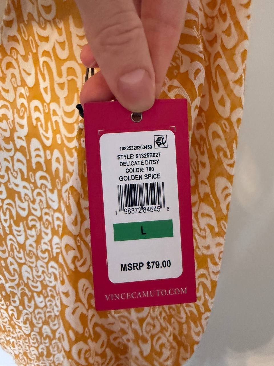 Vince Camuto V‑Neck Balloon‑Sleeve Blouse– Orange– Size L – NWT – MSRP$79