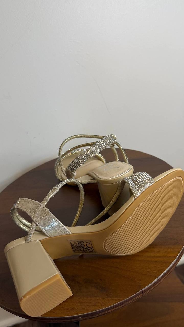 Sugar Neeve Dress Sandals 7.5M Champagne Satin Block Heel NIB msrp$59.99