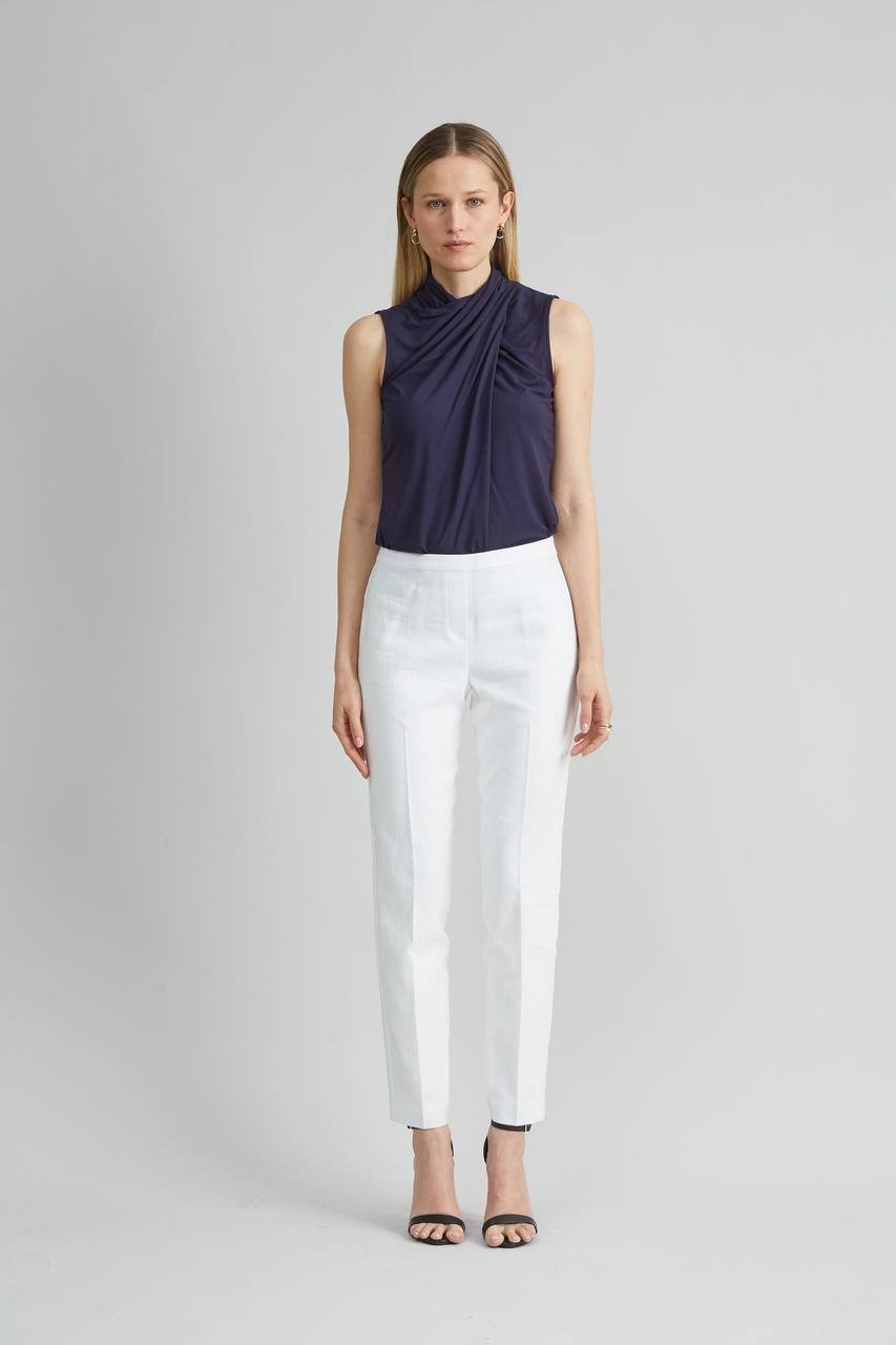 Elie Tahari Slim Linen Pants Ivory, Size 6, NWT - Womens Resort &amp; Workwear
