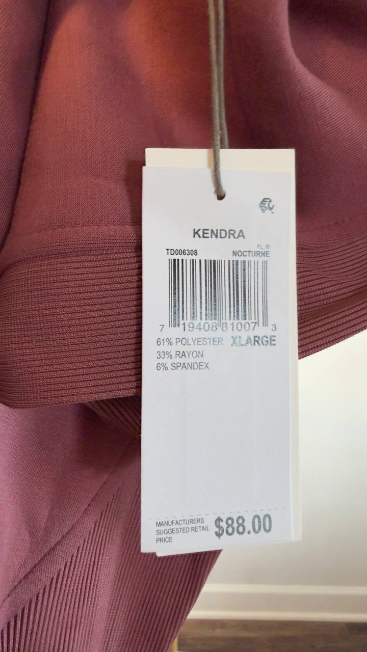 Three Dots Kendra Collared V‑Neck Long Sleeve Top Women’s XL Nocturne NWT $88