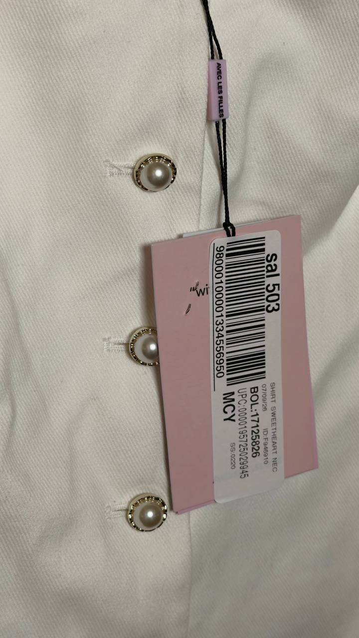 Avec  Les  Filles  Women’s  Sweetheart  Neckline  Vest  Top  Ivory  L  NWT  $79