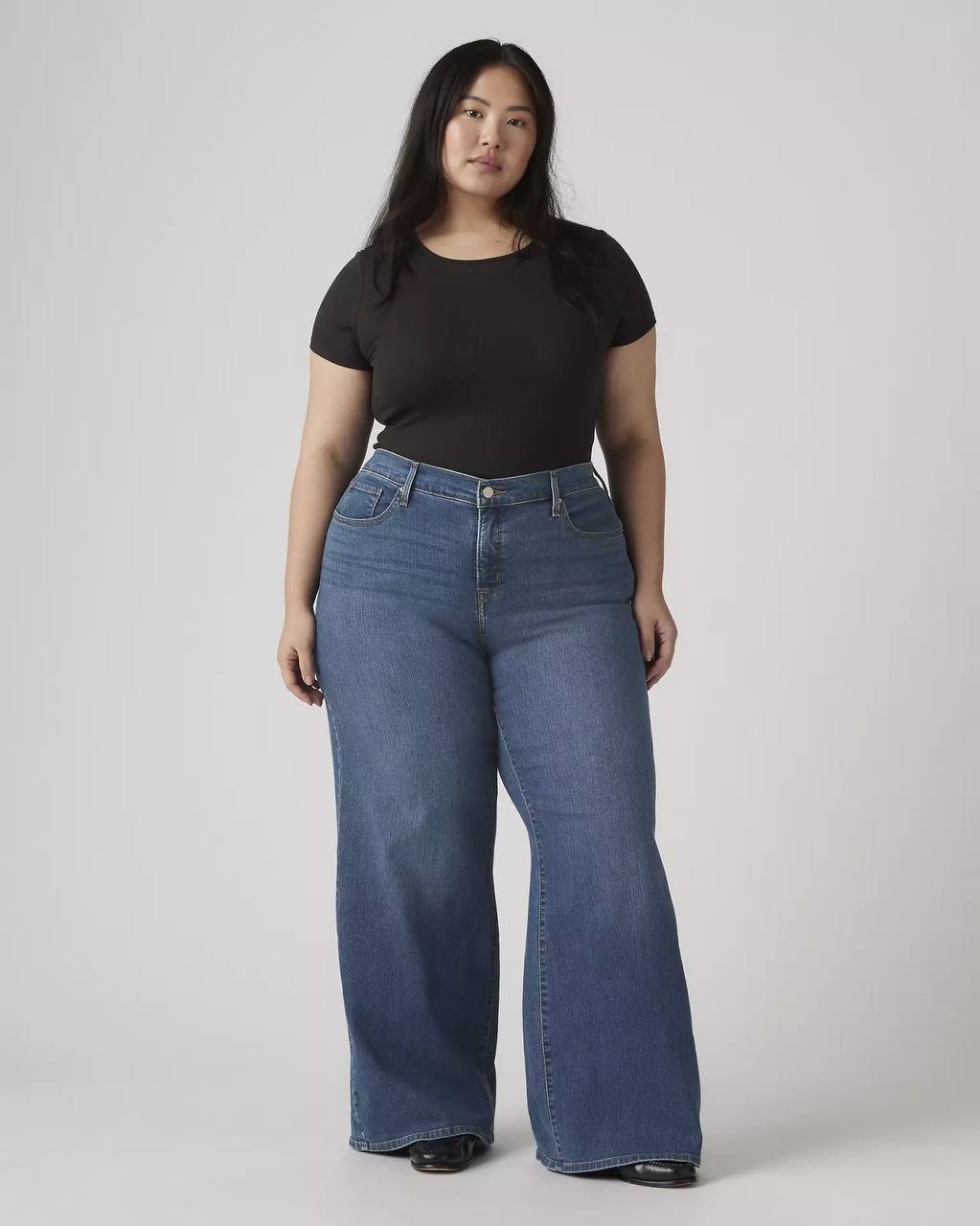 Levi’s 318 Shaping Wide Leg Jeans Plus Size Dark Wash 24W NWT $69.50
