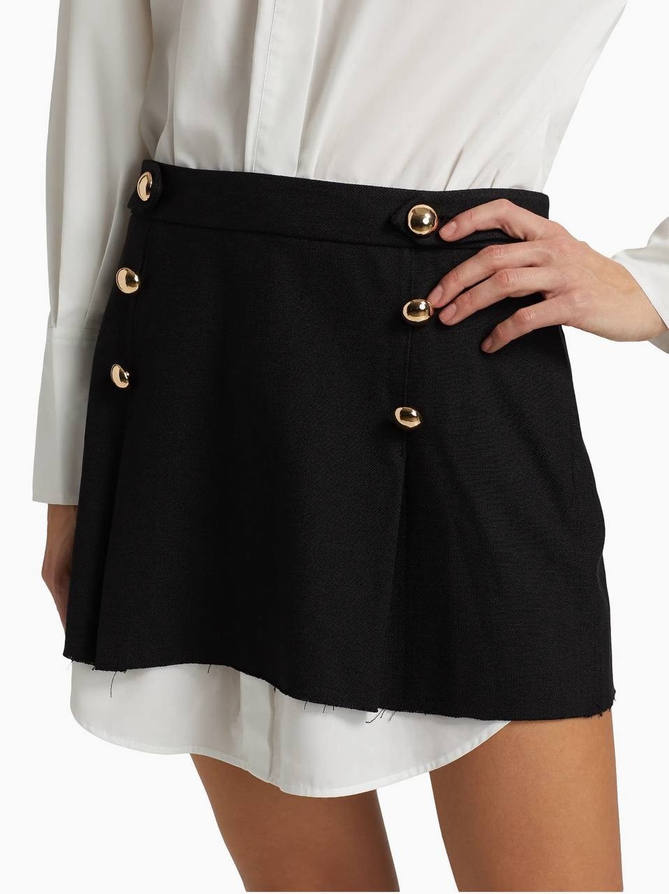 Jonathan Simkhai Warren Shirt Combo Minidress White Multi Size 6, Tailored