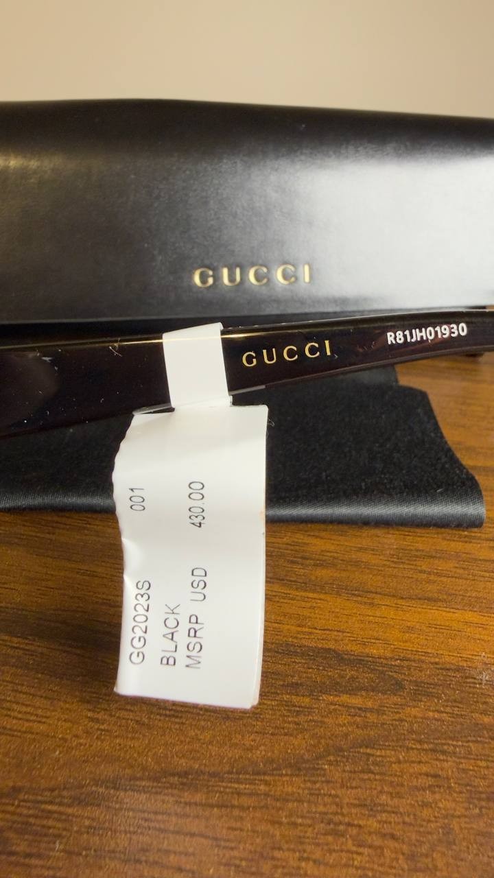 Gucci Women’s 99mm Oversize Shield Sunglasses Black NWT $430