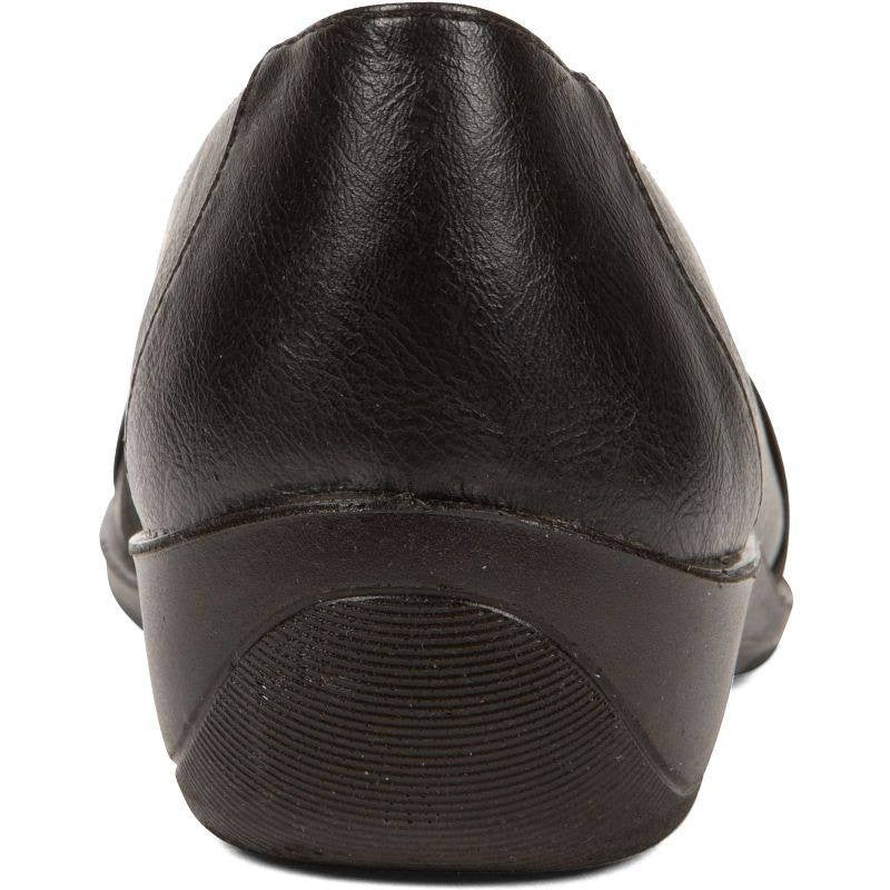 LifeStride Incredible 2 Flats 9W Black Faux Leather Slip‑On Wedge NIB msrp$79.99