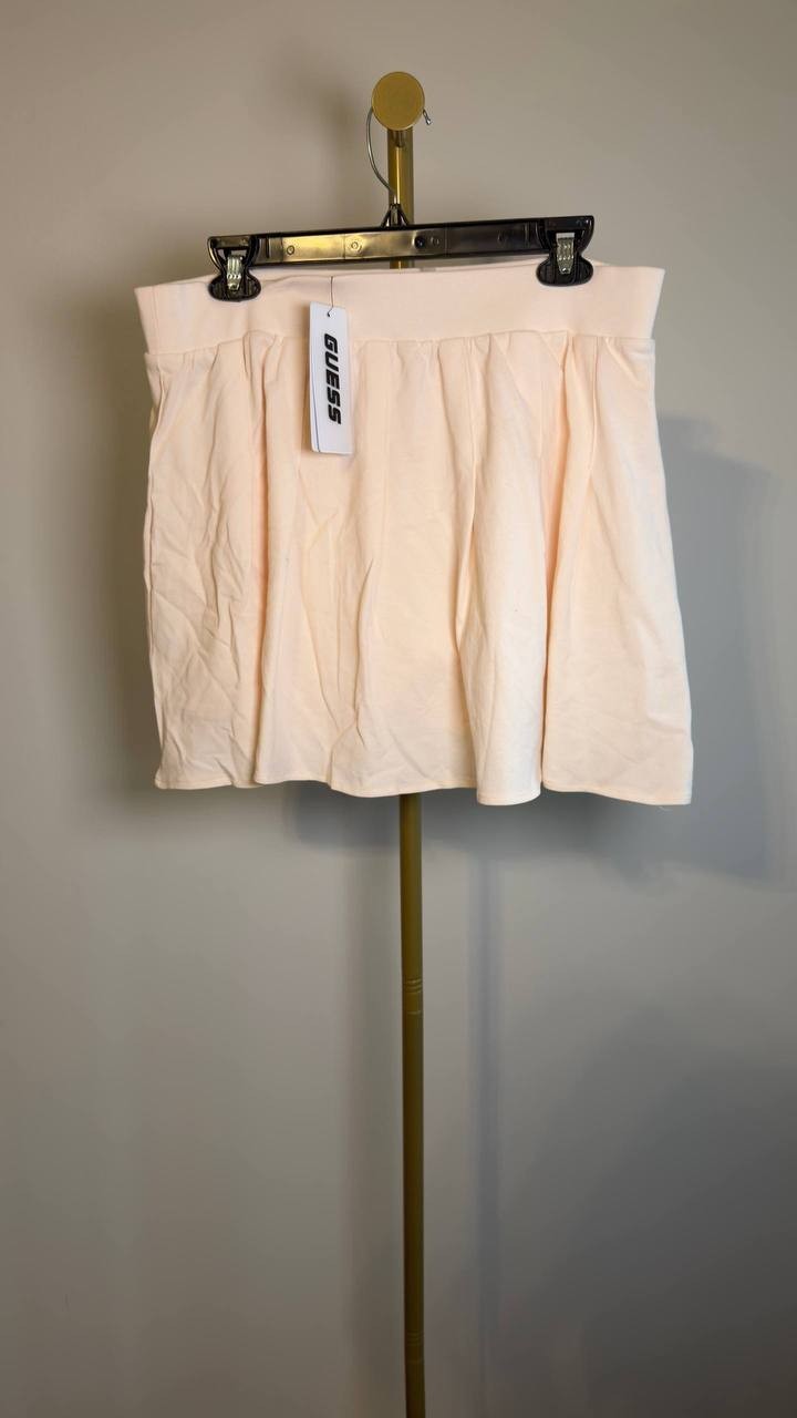 Guess Women’s Suzanne Pleated Pull‑On Tennis Skirt New Angel Wing XL NWT $59