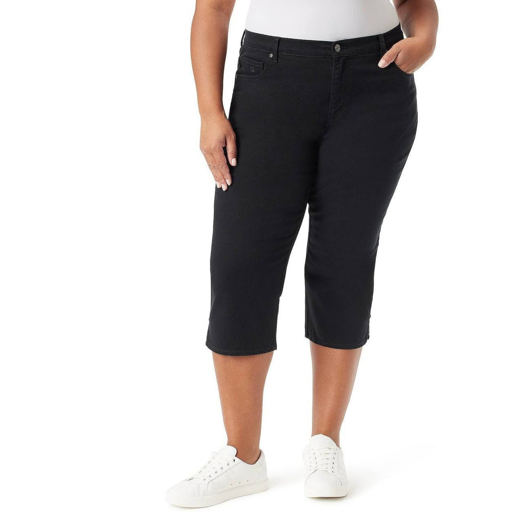 Gloria Vanderbilt Plus Size Amanda Capris Black 16W NWT $50