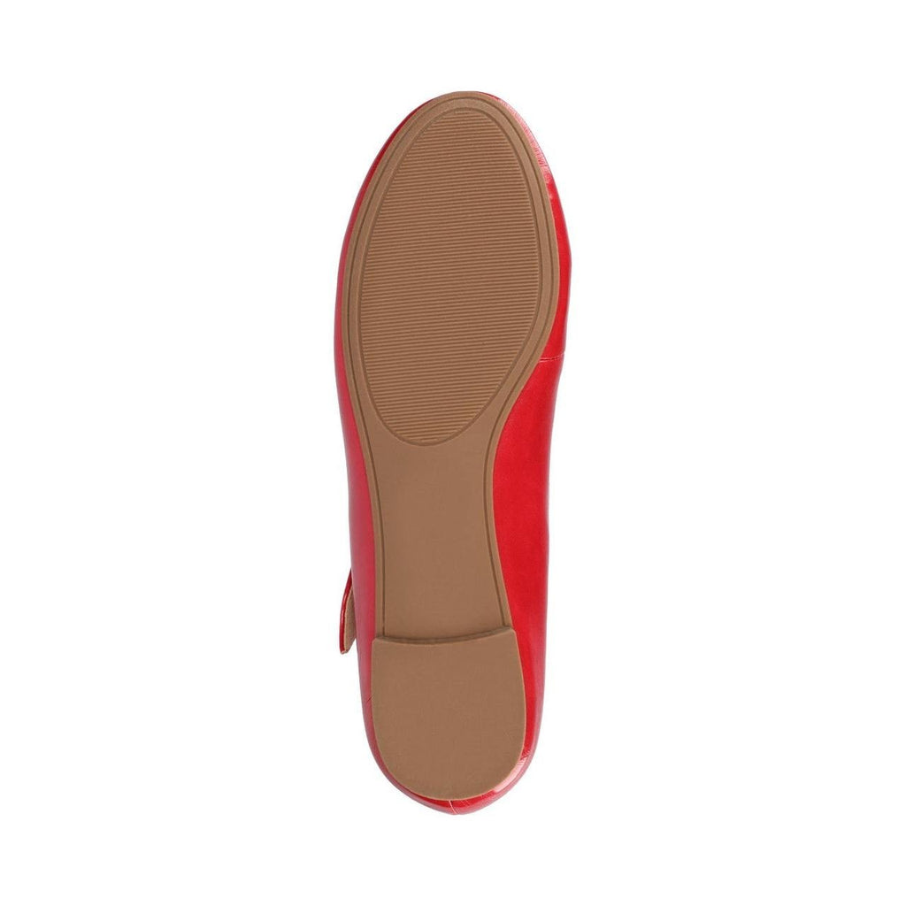 Journee Ivanna Mary Jane Flats Red 8M Vegan Leather Buckle $93.99 NWB