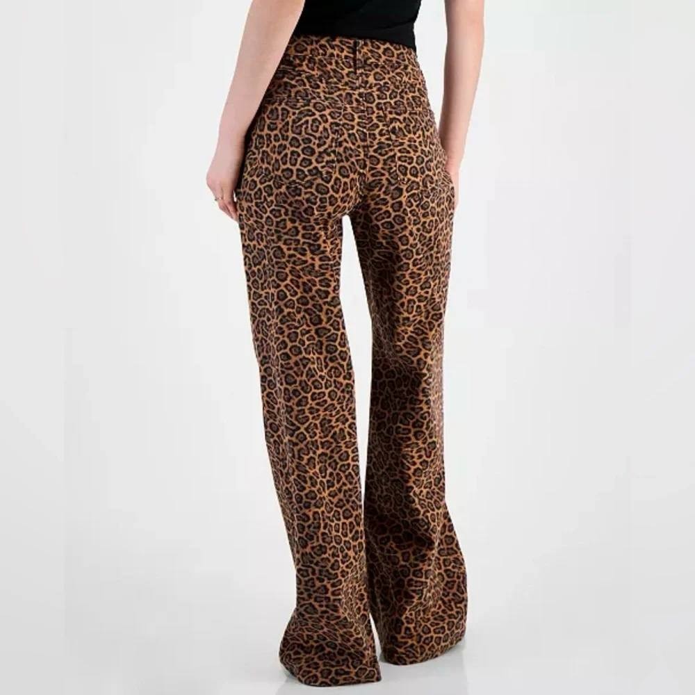 Tinseltown Juniors’ Animal‑Print Wide‑Leg Jeans Leopard 0 NWT $46