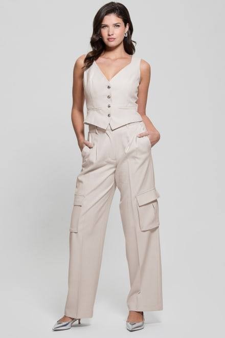 Guess Eco Matea Perfect Cargo Pants Muted Stone Multi Beige Size XLx32 NWT $148