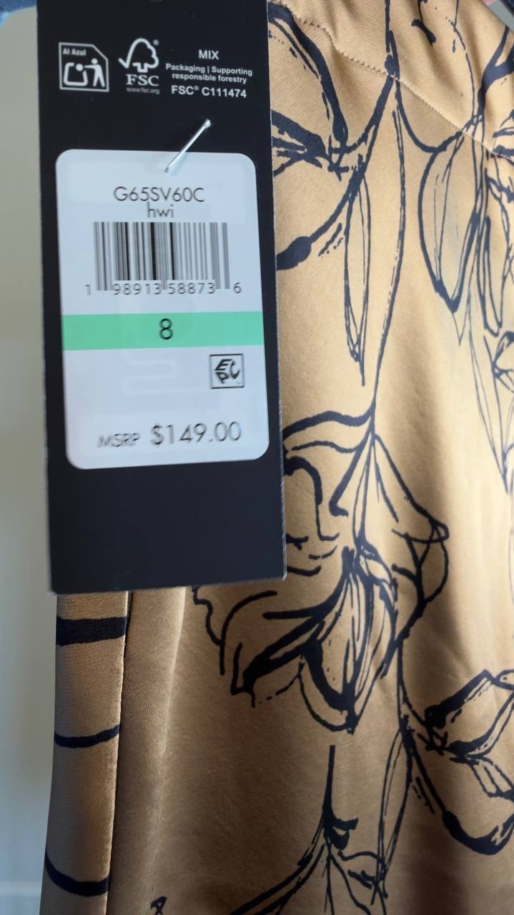 Karl Lagerfeld Floral Satin Maxi Skirt Cartouche/Navy Size 8 NWT $149