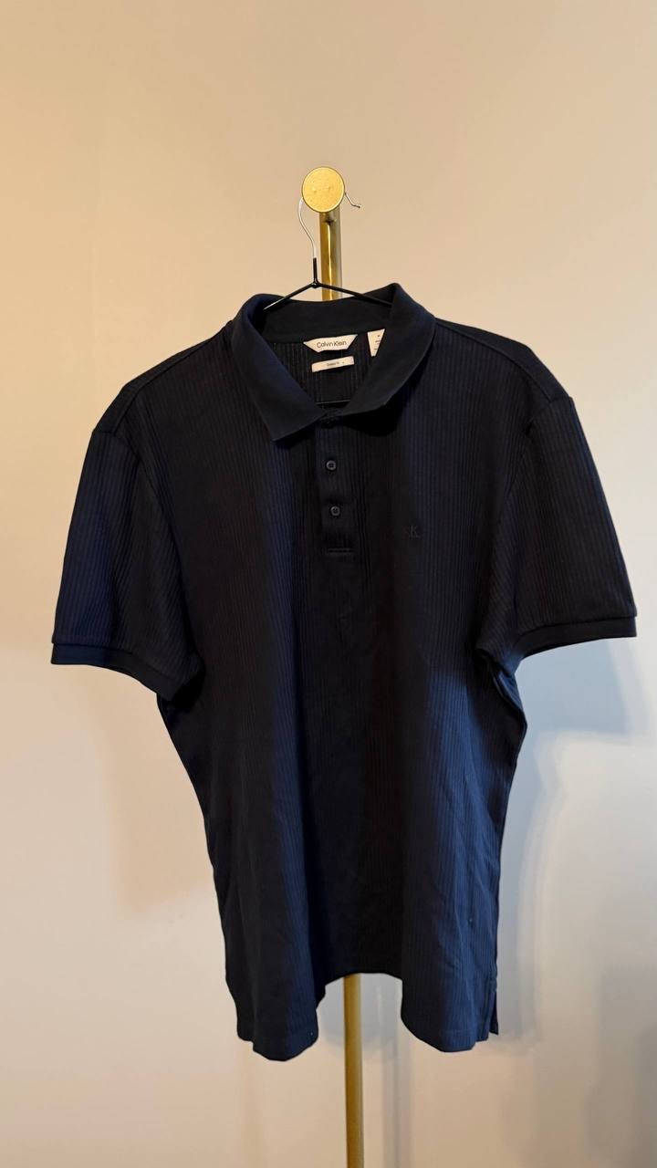 Calvin Klein Men’s Classic Fit Polo Shirt Navy M 100% Cotton NWOT