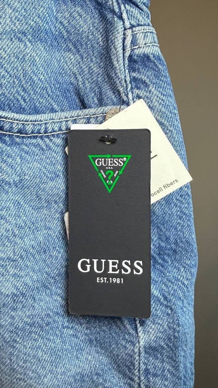 Guess Eco 80s Pedal Denim Shorts Blue 26 NWT $89