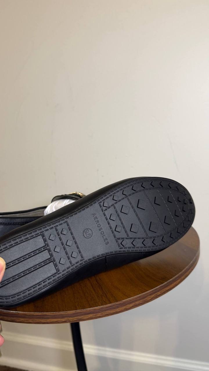 Aerosoles Black Faux Leather Loafers 9.5M NIB MSRP $69