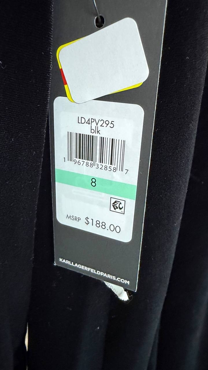 Karl Lagerfeld Paris Stretch Velvet Blazer Dress Black 8 $188 NWT