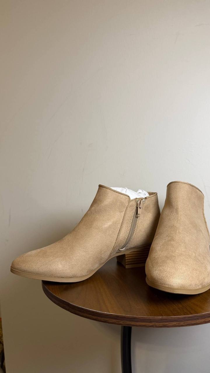 Style&Co Taupe Man‑Made Ankle Booties 7.5W New in Box MSRP $69.90