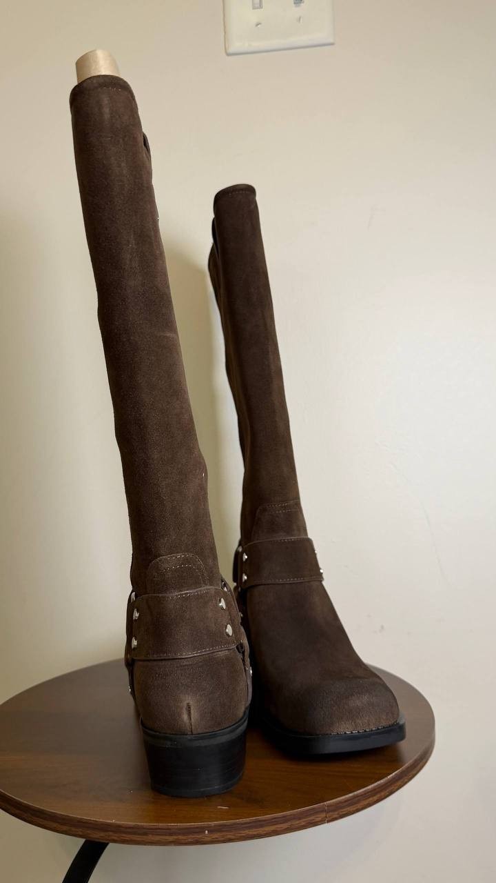 Guess Dark Brown Suede Western Moto Boots 9M New in Box MSRP $229
