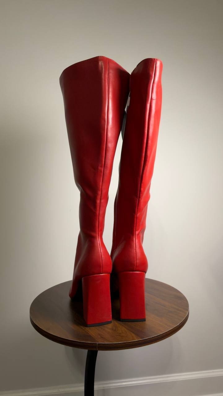 Wild  Pair  Islah  Block‑Heel  Dress  Boots  Red   8.5  New  No  Box  $99