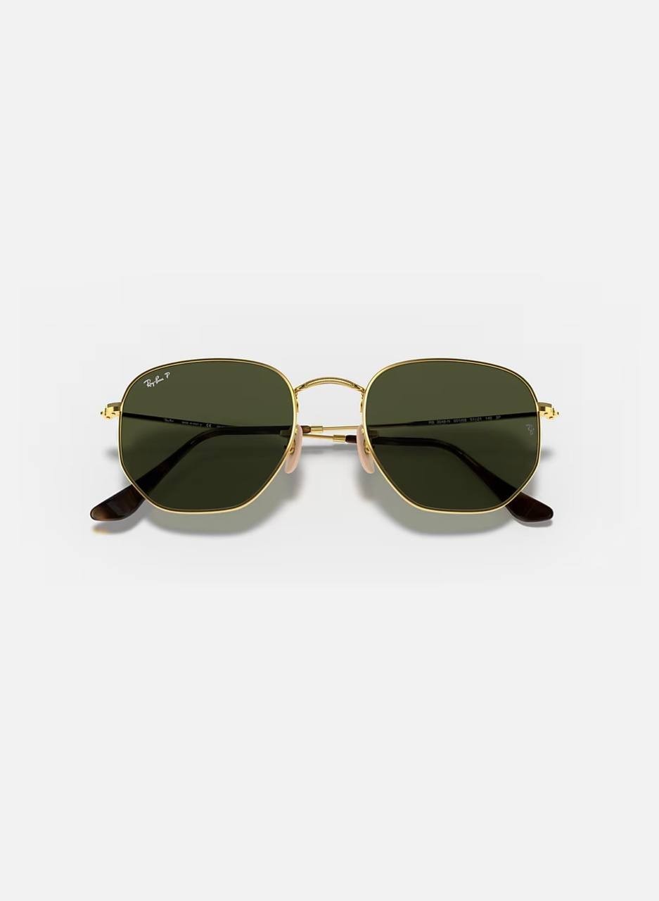 Ray‑Ban  Hexagonal   Sunglasses  Arista  Gold  Green   OS  NWT  $244