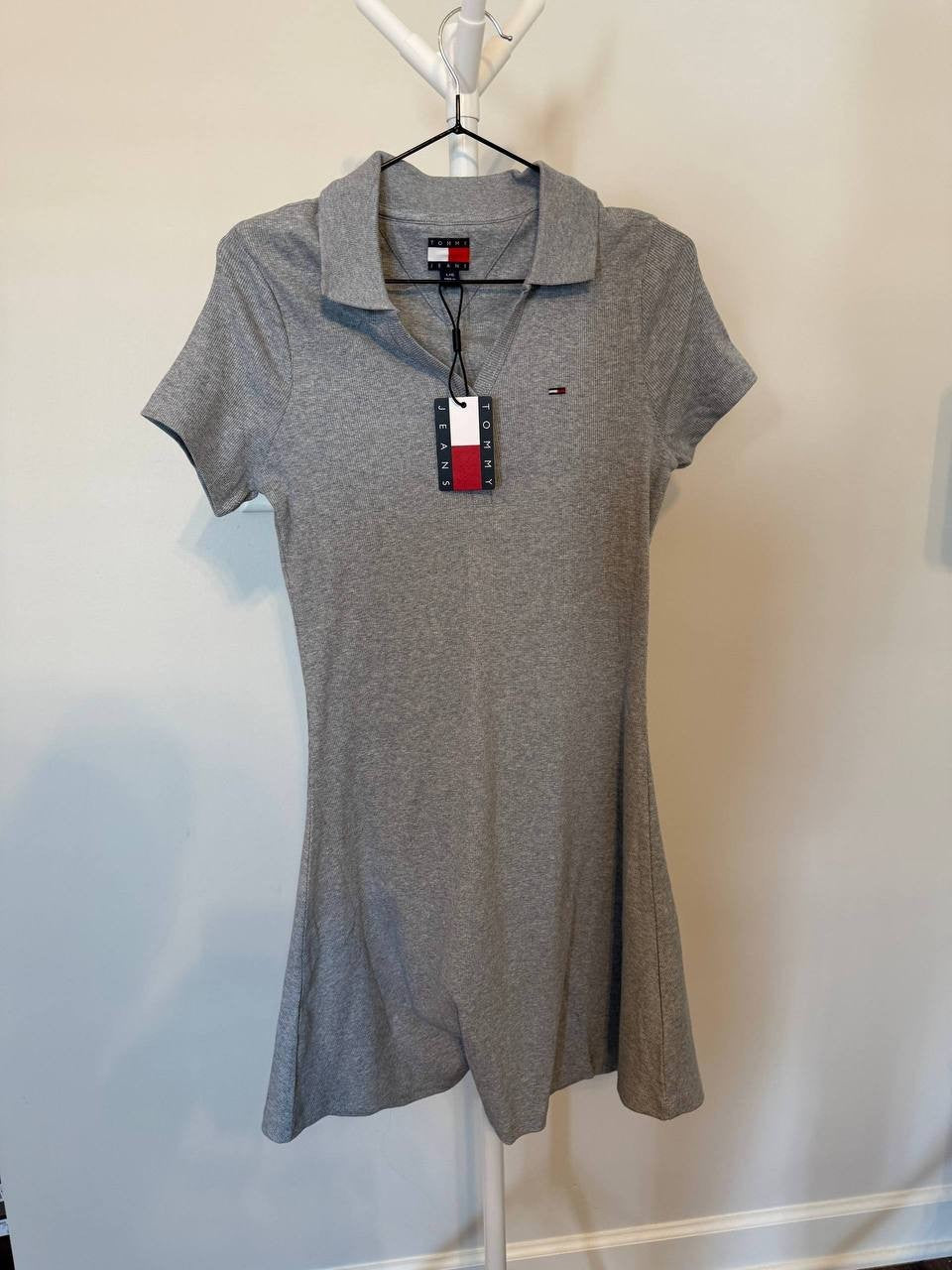 Tommy Hilfiger (Tommy Jeans) Fit & Flare Ribbed Polo Dress – Size L/G – NWT –$69