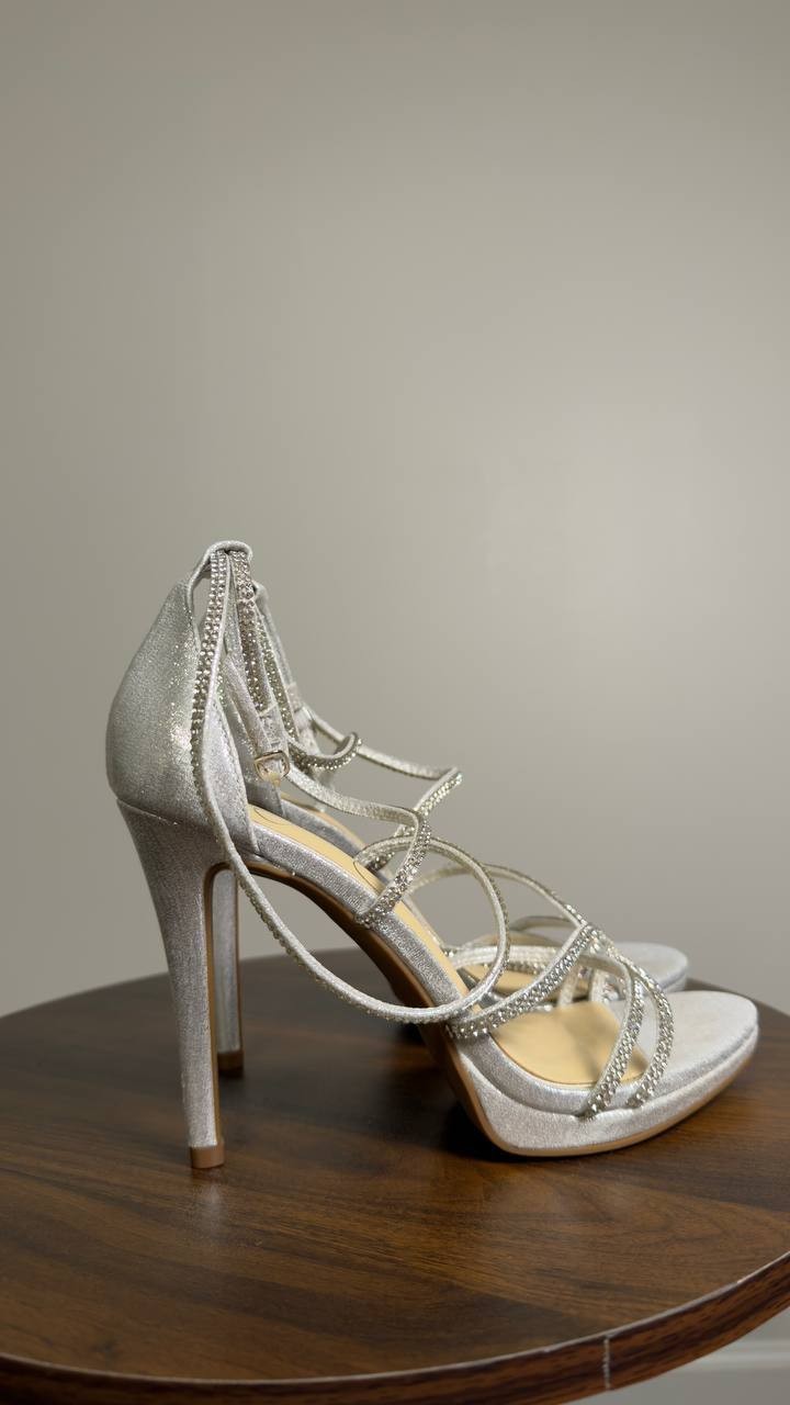 Jessica  Simpson  High  Heel  Sandals  Platinum  7.5M  New  $99
