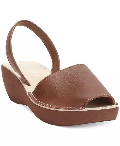 Reaction  Kenneth  Cole  Wedge  Sandals  Luggage  10M  New  $59