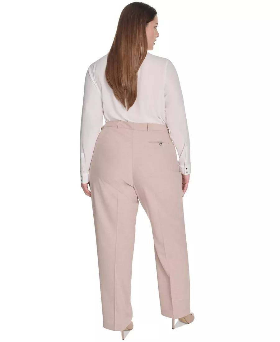 Calvin Klein Plus High‑Rise Wide‑Leg Pants Beige Size20W NWT Chic msrp$109