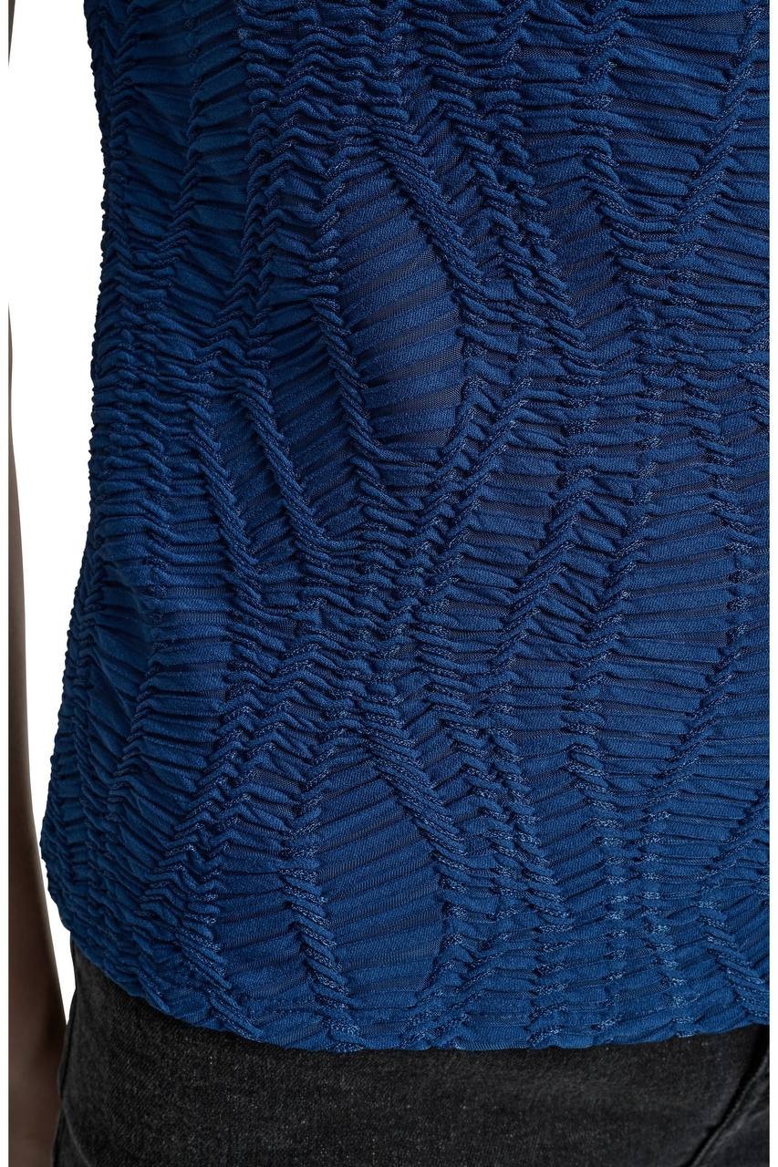 DKNY Texture Knit Top Cadet Blue XL NWOT $69