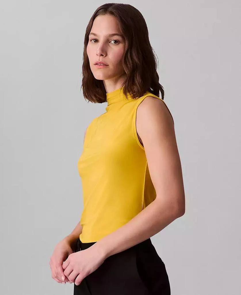 Calvin Klein Women’s Ruched Mockneck Top XS – Yellow – Flawed – NWT-59$
