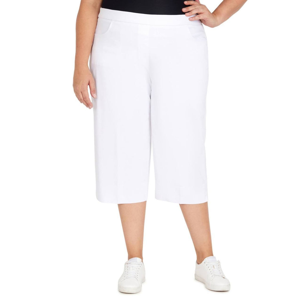 Alfred Dunner Plus Stretch Straight Mid Rise Capri Pants White 16P  NWT  $49.50