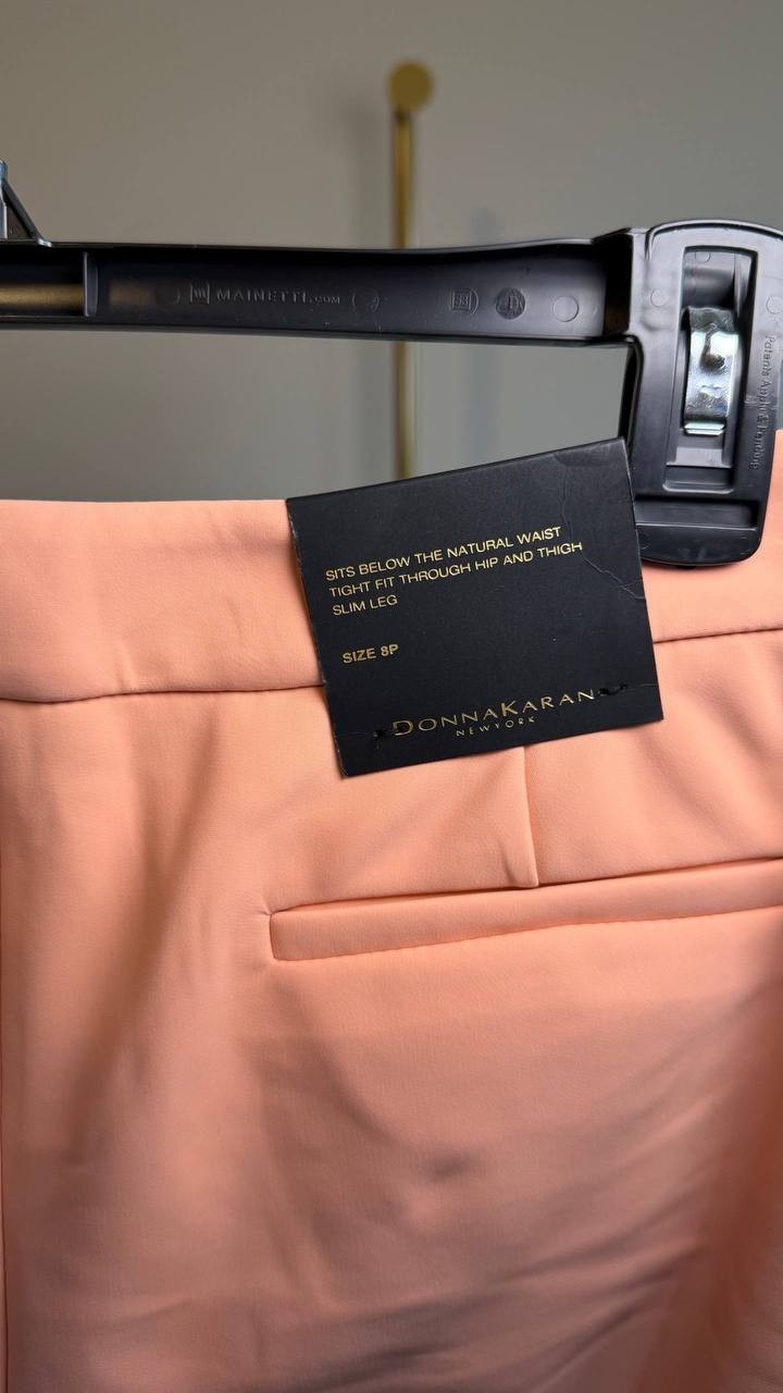 Donna Karan Woven Slim Leg Ankle Pants Apricot 8P NWT $109