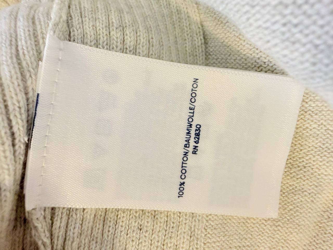 Lands’ End 100% Cotton V-Neck Sweater– Light beige – Size XL – NWOT