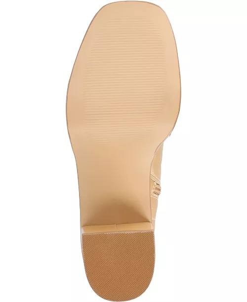 Journee Collection Alondra Platform Boots Tan 6 Faux Leather Knee High $139.99 N