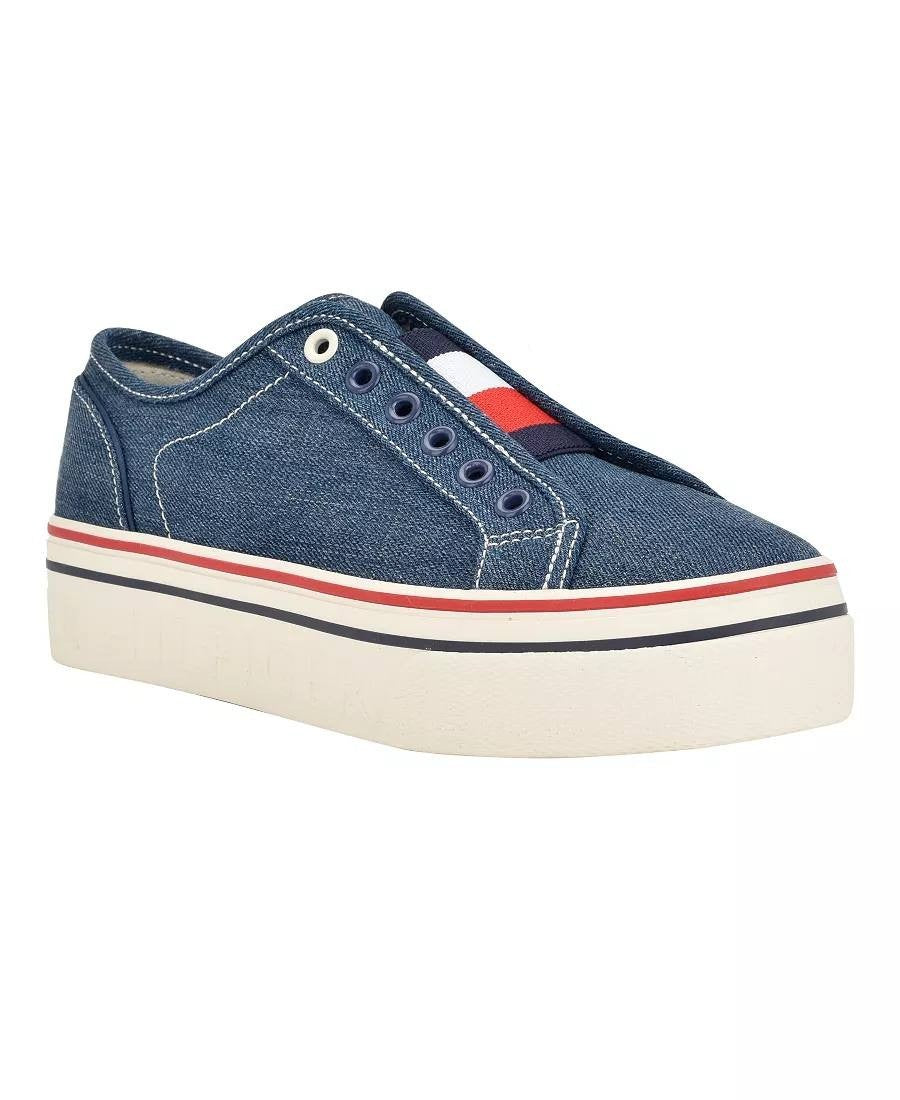 Tommy Hilfiger Balie Sneakers 8.5M Navy Stripe Slip‑On Platform NIB msrp$75
