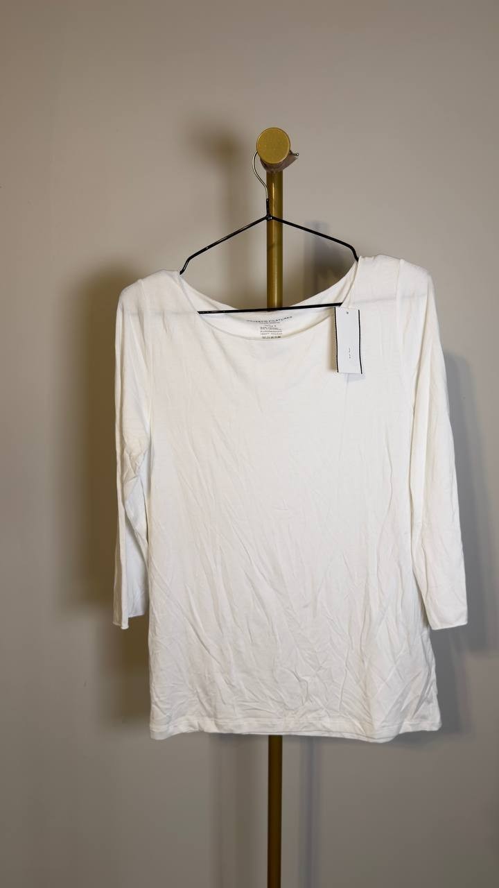 Majestic Filatures Women’s Soft Touch Boatneck T‑Shirt Blanc 4 NWT $135
