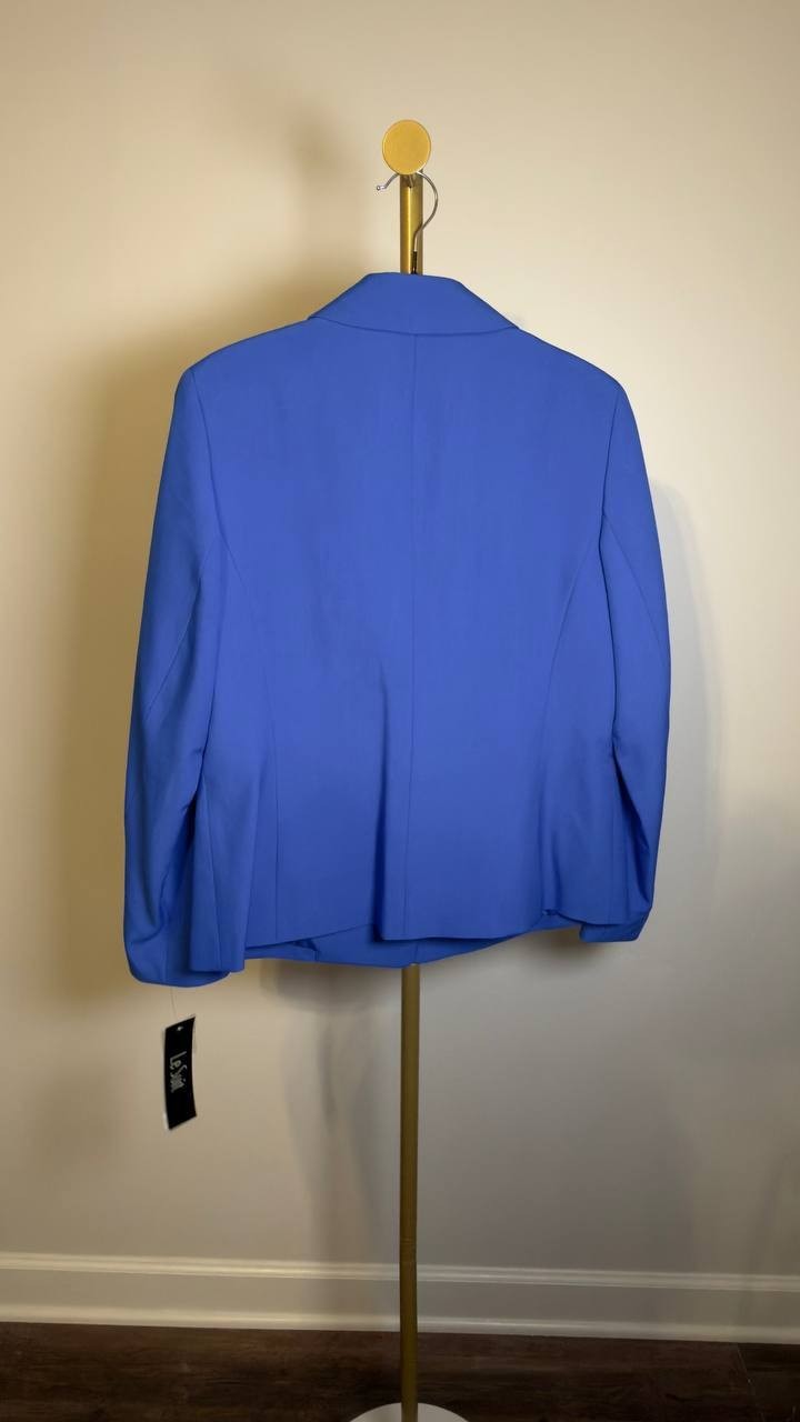 Le Suit Stretch Crepe One‑Button Pantsuit Cornflower 10 NWT $80