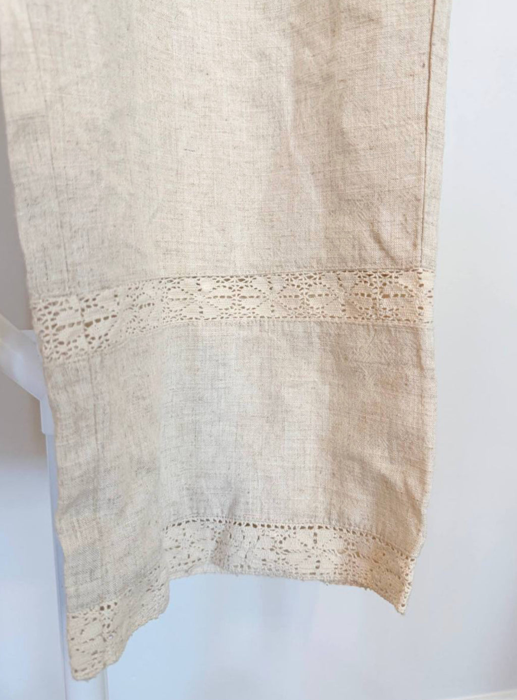 And Now This Petite Linen‑Blend Lace‑Inset Wide‑Leg Pants –Beige–Size PL–NWT–$59