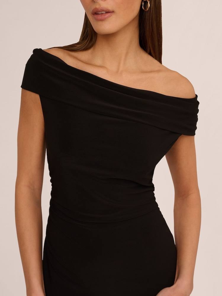 Adrianna Papell Matte Jersey Long Black Dress – Size 6 – NWT – $229