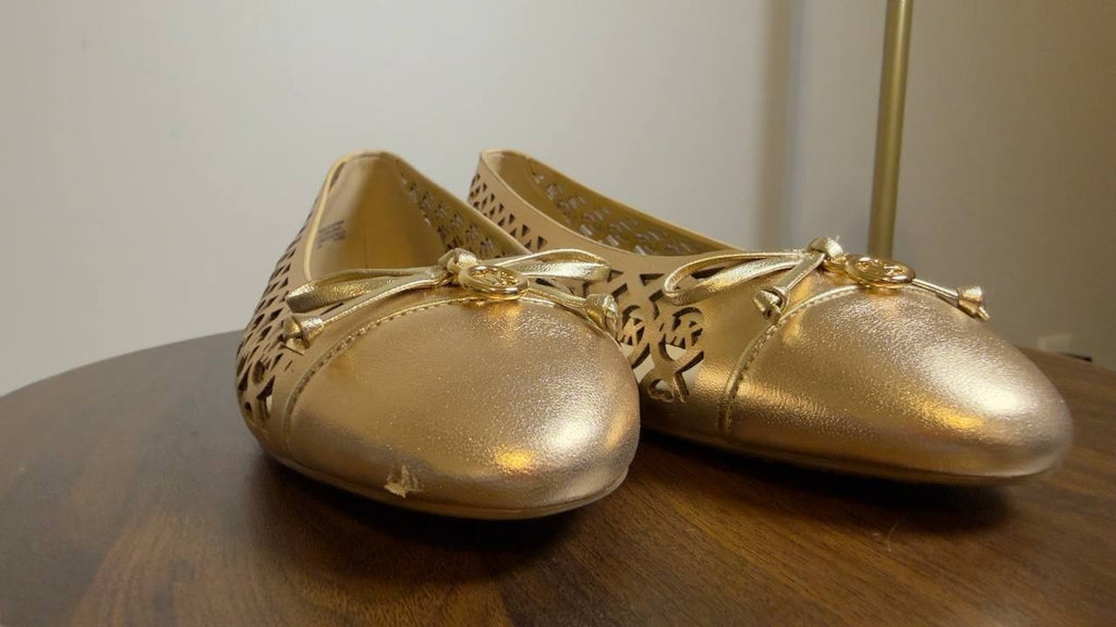 Michael  Michael  Kors  Ballet  Flats  Pale  Gold  7.5  M  New  $110