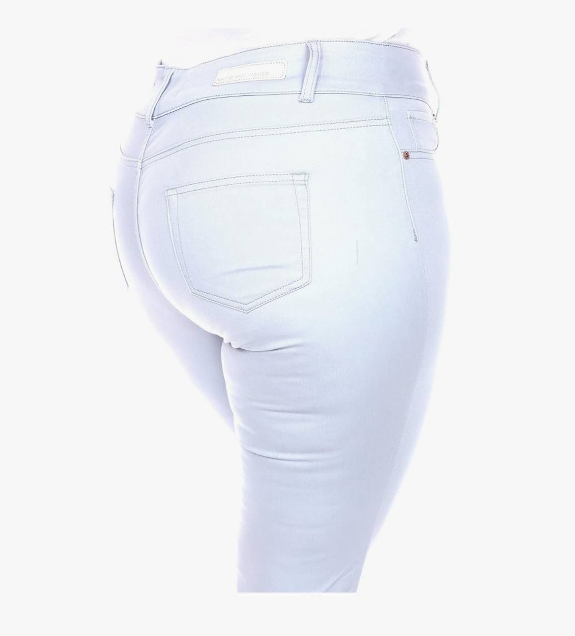 White Mark Plus Size High-Rise Super Stretch Denim Capri Jeans, Size 16