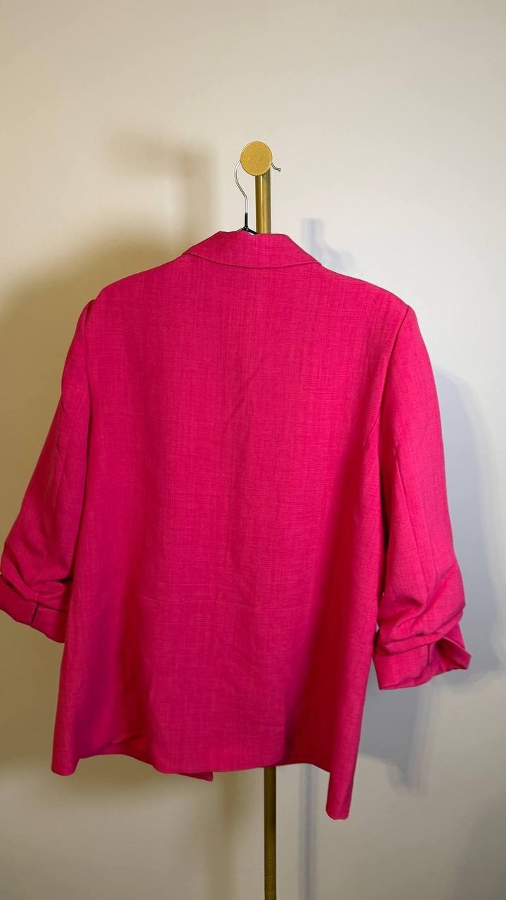 Tahari Women’s Single‑Button Blazer Pink Fuchsia Size 16 $148 NWT