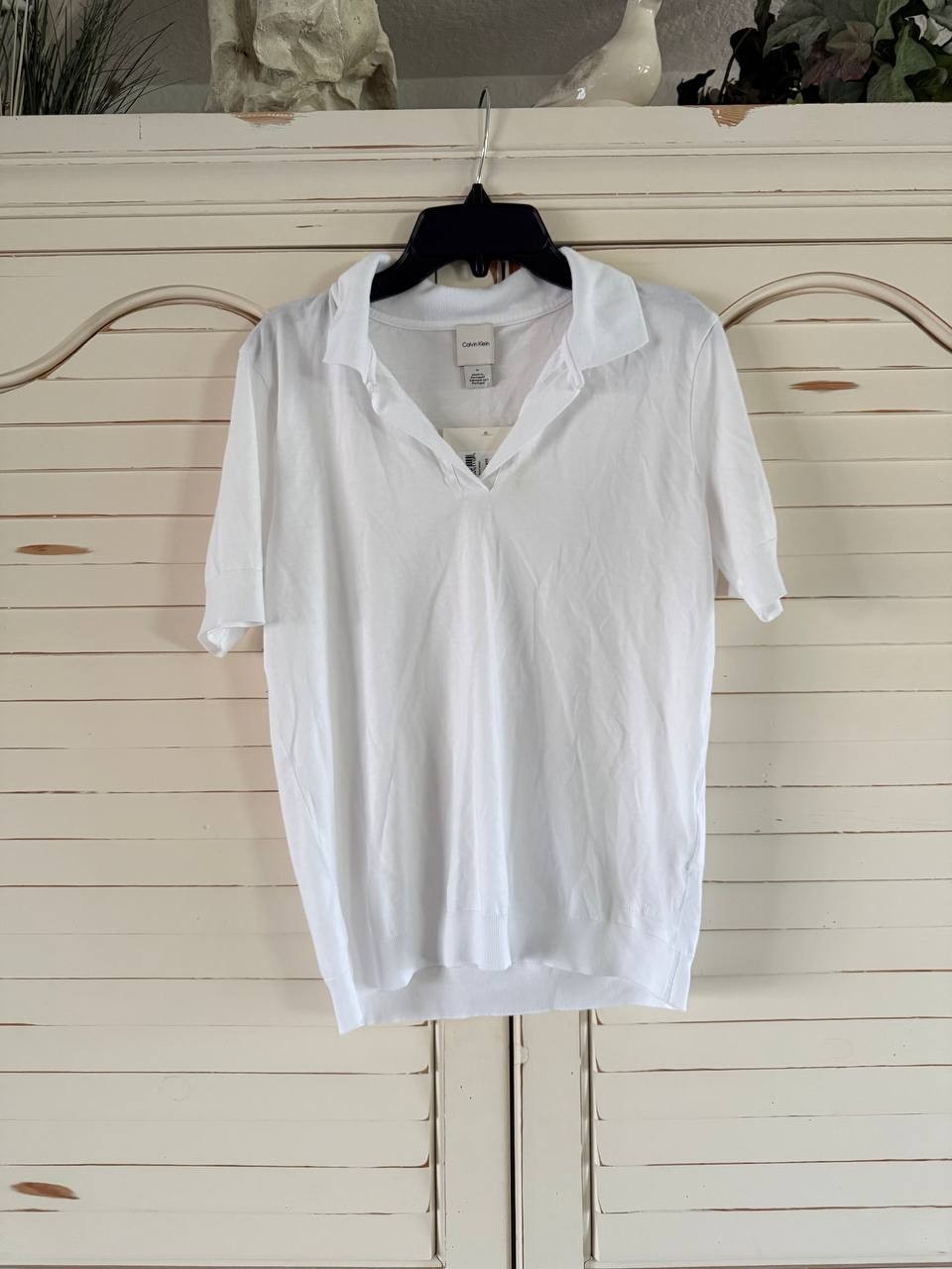Calvin Klein REFINED White Polo Shirt Size M NWT $89