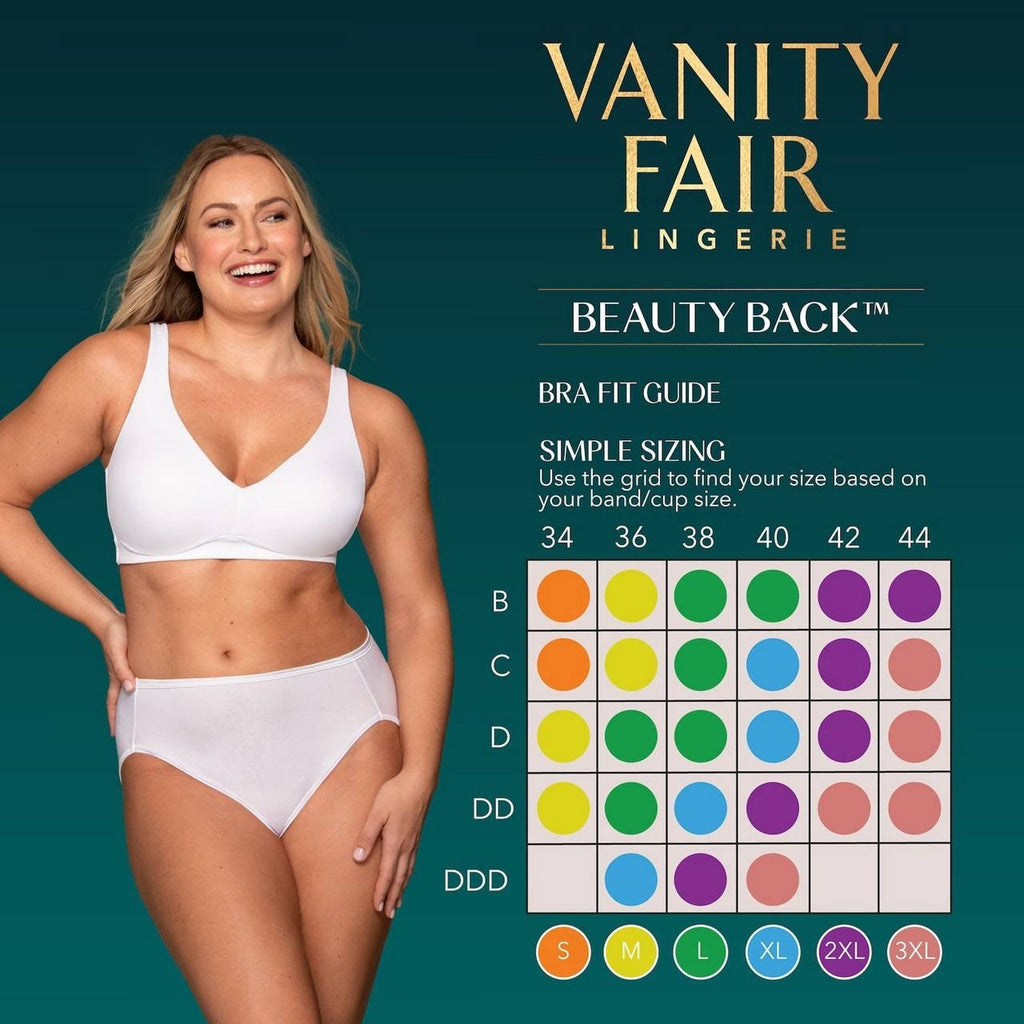 Vanity Fair Women’s Wireless Comfort Bra XL-42DD Nude Beige – Style 72164