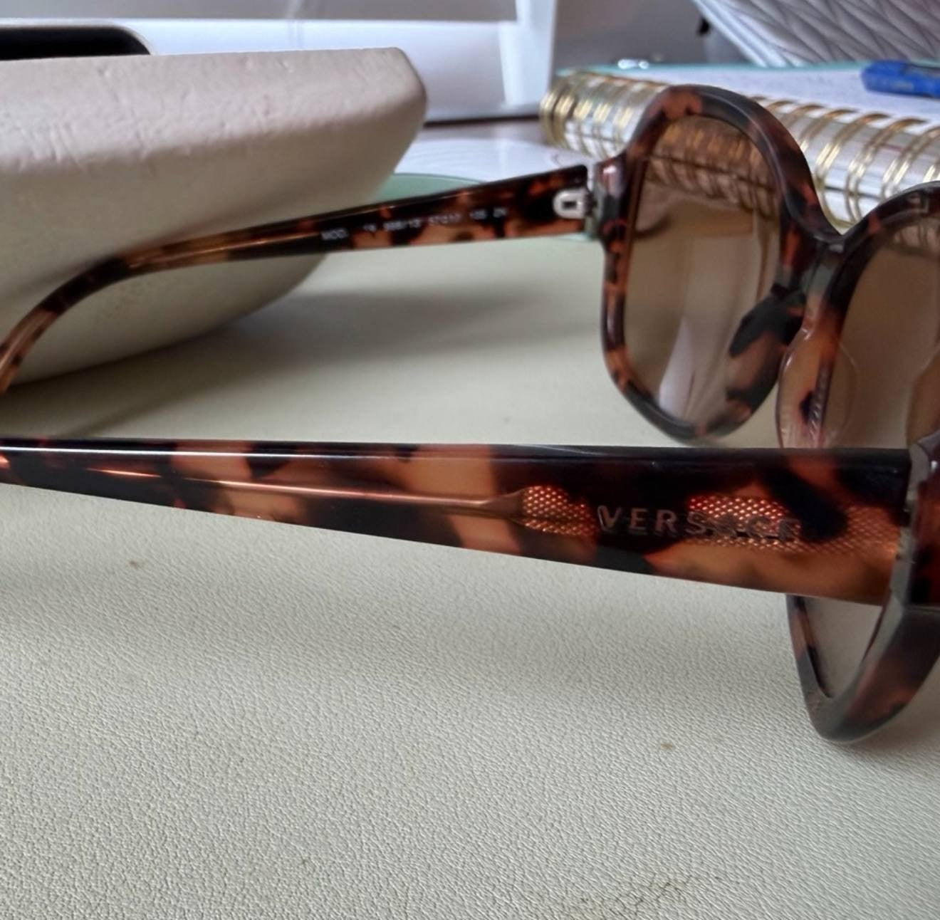 Versace 59 998/13 Tortoise Brown Sunglasses 57mm Italy w/ Case