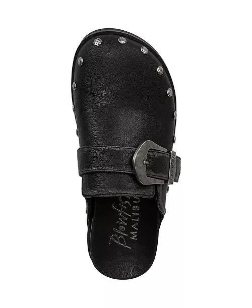 Blowfish Malibu Skylar Clogs 11M Black Slip‑On Buckle Studded NIB $74.99
